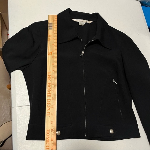 Barbara Bui Paris Vintage Cropped Jacket Zip Front Acetate EU 38 US Small C2 - Picture 5 of 6
